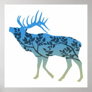 Elk Tree Poster