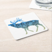 Elk Tree Rechteckiger Pappuntersetzer (angewinkelt)