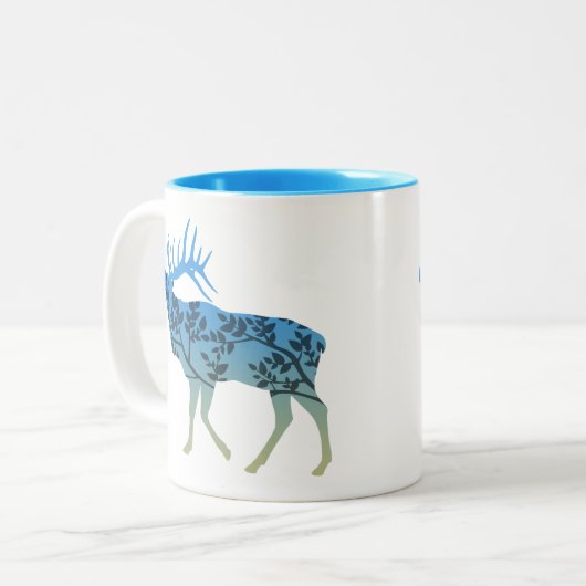 Elk Tree Zweifarbige Tasse (Vorderseite Links)
