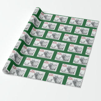 Elk und Fox Frohe Weihnachten Geschenkpapier