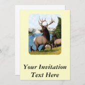 Elk Wapiti Einladung (Vorne/Hinten)