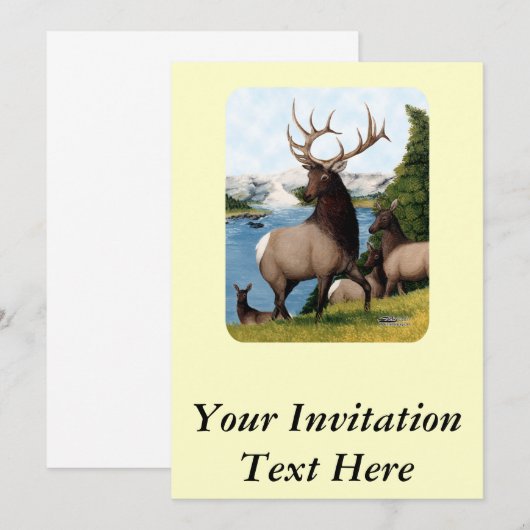 Elk Wapiti Einladung (Vorne/Hinten)