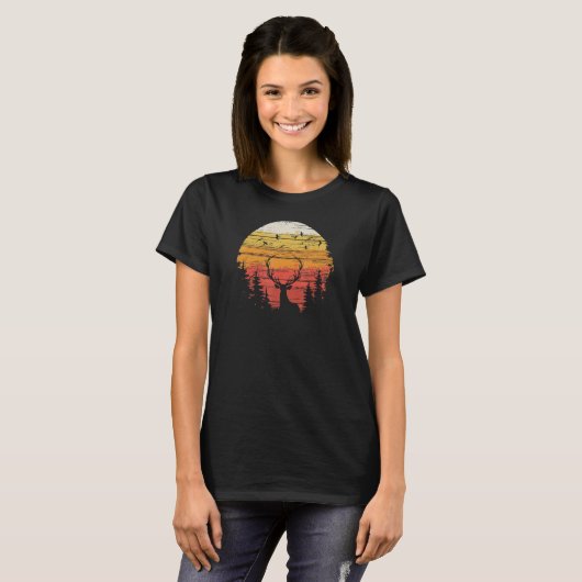 Elk Wapiti In The Woods Mountains Wild Hunting Cam T-Shirt (Vorne ganz)