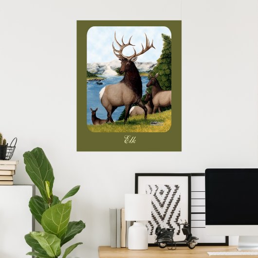 Elk Wapiti Poster (Heimbüro)