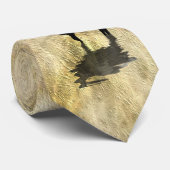 Elk (Wapiti) über die japanische Texturtextur-Kraw Krawatte (Gerollt)