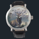 Elk Wild Animal Painting Uhr<br><div class="desc">Elche Wildtiermalerei.</div>