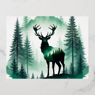 Elk Wildlife Animal Nature Forest Art Folien Feiertagspostkarte