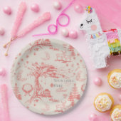 Elk Woods Französisch Toile in Rot mit Personalisi Pappteller (Party)