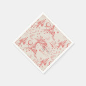 Elk Woods Französisch Toile in Rot mit Personalisi Serviette (Ecke)