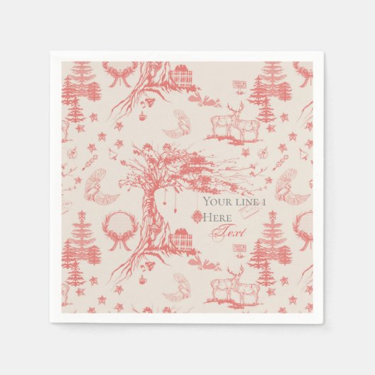 Elk Woods French Toile in Red Serviette (Vorderseite)