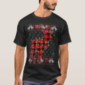 Elk Xmas Lights Uguler Weihnachtssüßer T-Shirt (Vorderseite)