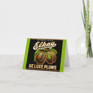 Elkay Deluxe Plums-Label aus den 30er Jahren