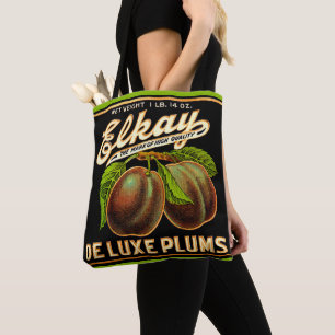Elkay Deluxe Plums-Label aus den 30er Jahren Tasche