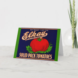 Elkay Solid Pack Tomaten aus den 30er Jahren könne Karte