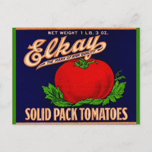 Elkay Solid Pack Tomaten aus den 30er Jahren könne Postkarte