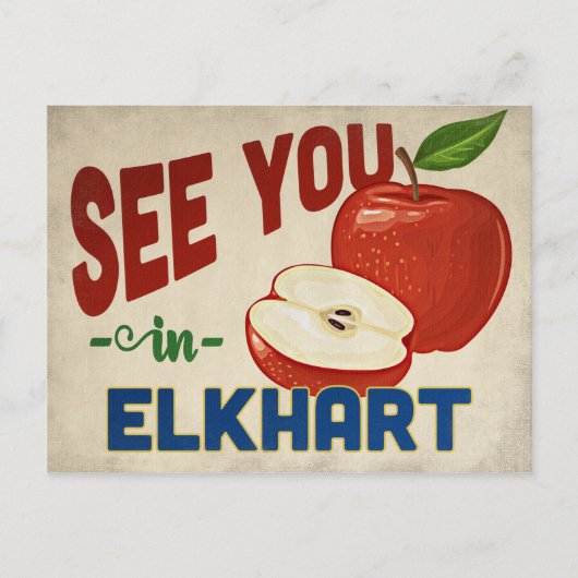 Elkhart Indiana Apple - Vintage Travel Postkarte (Vorderseite)
