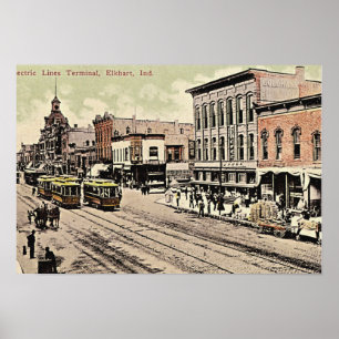 Elkhart, Indiana Electric Lines Terminal Poster