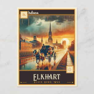 Elkhart, Indiana   VINTAG Postkarte