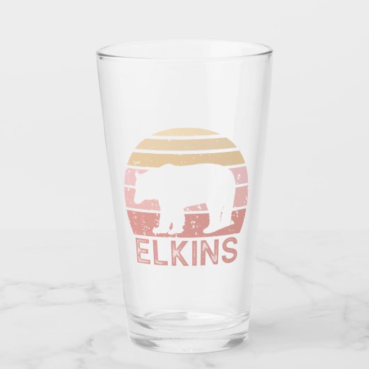 Elkins West Virginia Retro Bär Glas (Vorderseite)