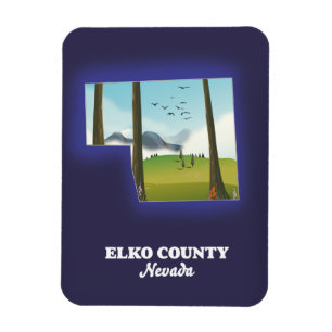 Elko Landkreis Nevada Karte Magnet