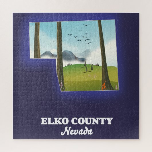 Elko Landkreis Nevada Karte Magnet Puzzle (Vertikal)