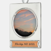 Elkridge Sunset Maryland Landscape Banner-Ornament Silber (Links)