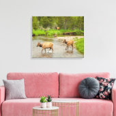 Elks überqueren den Colorado-Fluss Leinwanddruck (Insitu (Wohnzimmer))