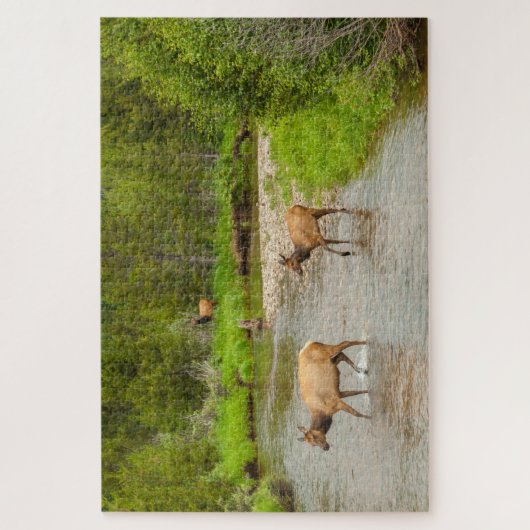 Elks überqueren den Colorado-Fluss Puzzle (Vertikal)