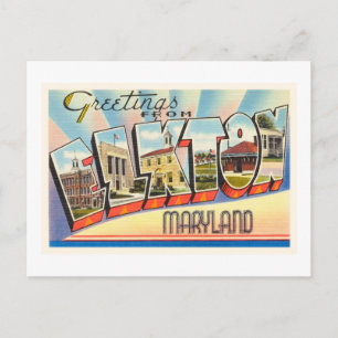 Elkton Maryland MD Old Vintage Travel Postcard- Postkarte