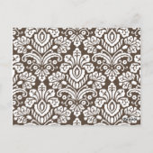 Ella #1 Brown Damask Chic Bow Card Postkarte (Rückseite)