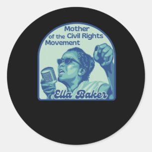 Ella Baker Portrait - Mutter der Zivilen Rechte Runder Aufkleber