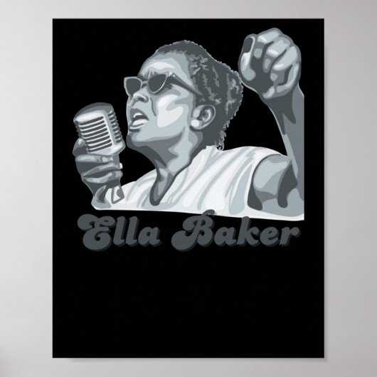 Ella Baker Portrait Sticker Poster (Vorne)