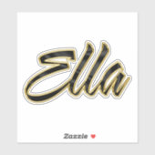 Ella black gold Lettering Aufkleber Sticker (Blatt)