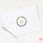 Ella Brown Damask Chic Round Sticker (Umschlag)