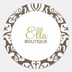 Ella Brown Damast-schicker runder Aufkleber