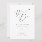 ELLA Elegantes Minimalistisches Script Foto Hochze Einladung (Vorderseite)