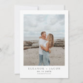 ELLA Elegantes Minimalistisches Script Foto Hochze Einladung (Rückseite)