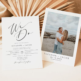 ELLA Elegantes Minimalistisches Script Foto Hochze Einladung