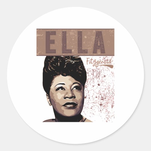 Ella Fitzgerald Runder Aufkleber (Vorderseite)