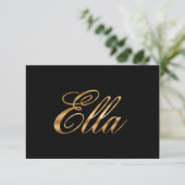 Ella gold Design Lettering Karte (Stehend Vorderseite)