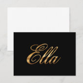 Ella gold Design Lettering Karte (Vorne/Hinten)
