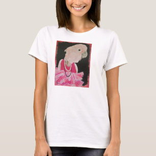 Ella hübsch im rosa T-Stück T-Shirt