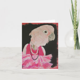 Ella hübsch in der rosa Anmerkungskarte Karte