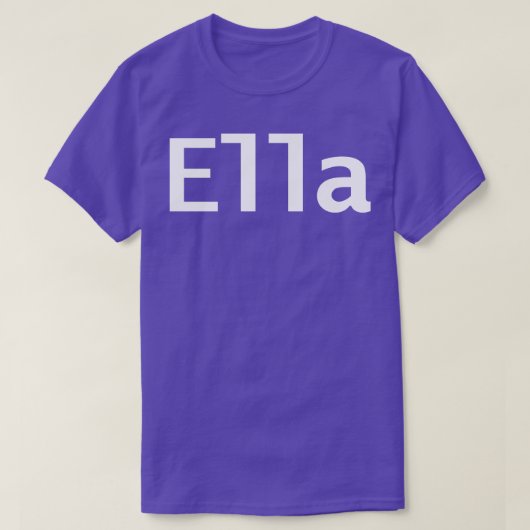 Ella Minimal Typografie White Text T-Shirt (Design vorne)