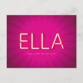 Ella Name in leuchtenden Neonleuchten Postkarte (Vorderseite)