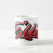 Ella red Heart Graffiti Tasse Kaffeetasse (Mittel)