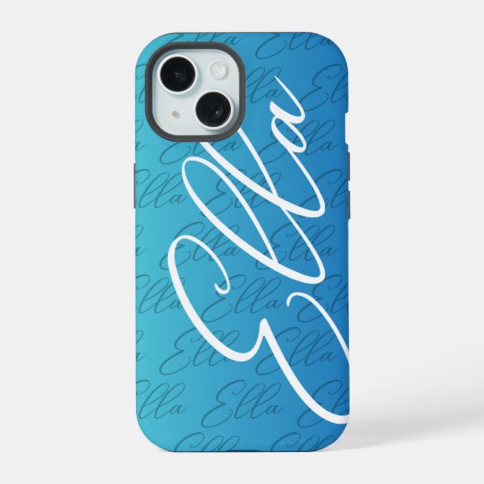 Ella Repeat Name Pattern Design iPhone 15 Hülle (Rückseite)