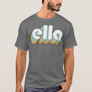 Ella Retro Rainbow Typografie Faded Style T-Shirt