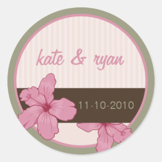 Ella Rose Hibiskus Floral Wedding Sticker