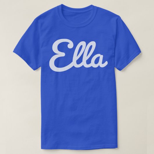 Ella Typografie White Cursive Script T-Shirt (Design vorne)